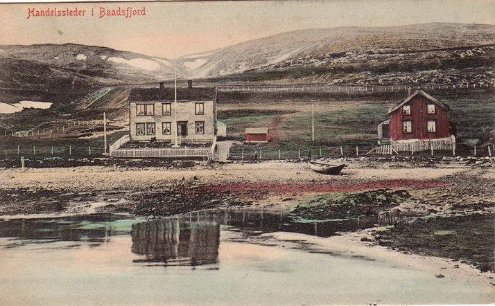 Postkort fra Båtsfjord stemplet Vardø i 1910 og sendt til Trondheim.